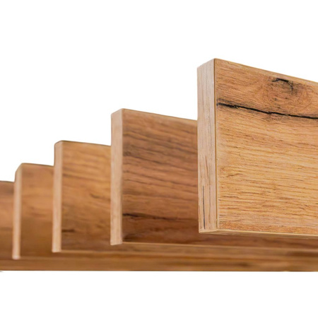 Lamel sufitowy/ ścienny podwieszany modułowy Mega-M H- 250 cm L- 96 cm G- 10 cm dąb kraft N