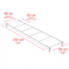 Regał metalowy magazynowy 4-półkowy Mega-M FORTIS H-240 cm L-267 cm G-60 cm moduł bazowy