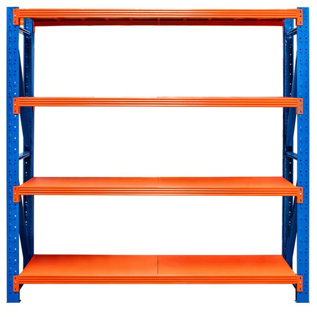 Regał metalowy magazynowy 4-półkowy Mega-M FORTIS LIGHT H-200 cm L-200 cm G-60 cm moduł bazowy WYSYŁKA PALETOWA