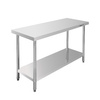 Stół ze stali nierdzewnej centralny z półką Mega-M STANDARD S-120 cm G-60 cm H-85 cm N