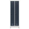 Szafka ubraniowa BHP Mega-M J-60 na podstawie z nóżkami 2 drzwiowa szara/ grafitowy front  S-60 cm G-50 cm H-190 cm skręcana N