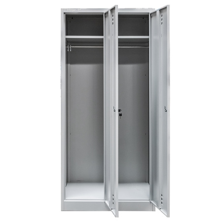 Szafka ubraniowa BHP Mega-M J-80 2 drzwiowa szara S-80 cm G-50 cm H-180 cm skręcana (wysyłka paletowa) N