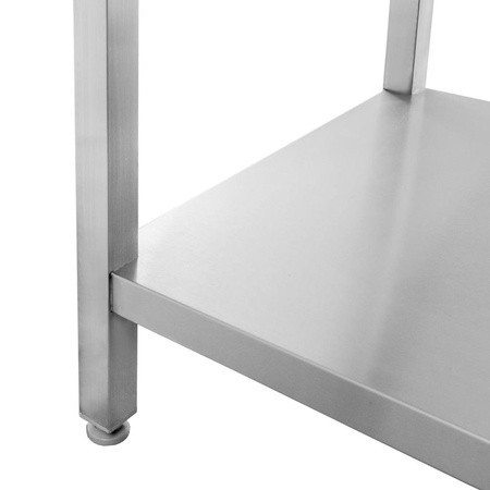 Stół gastronomiczny ze stali nierdzewnej spawany przyścienny z półką Mega-M 200x60x85 cm