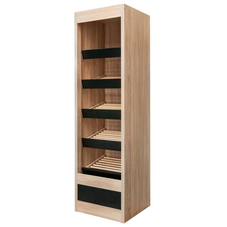 Regał na pieczywo Mega-M moduł otwarty H-205 cm L-60 cm G-58 cm dąb sonoma / czarny N