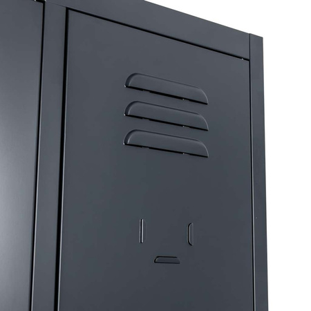 Szafka ubraniowa skrytkowa BHP Mega-M J-90/6 6 drzwiowa grafitowa S-90 cm G-50 cm H-180 cm skręcana N
