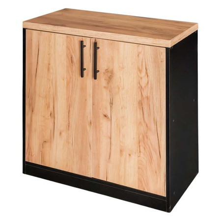 Szafka biurowa na segregatory Mega-M L-80 cm G-35 cm H-85cm dąb kraft/czarny