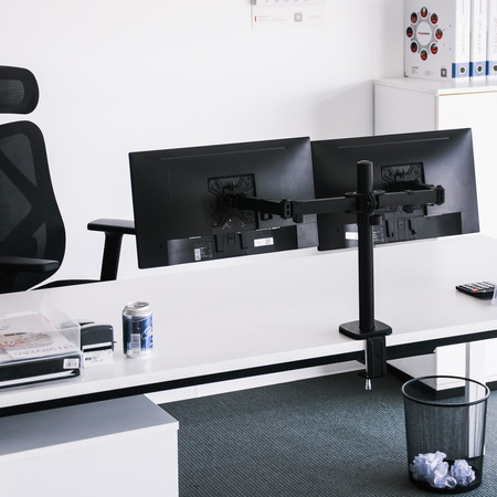 Uchwyt na monitor do biurka FURVERO HK003 13-32" 2 regulowane ramiona czarny