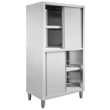 Szafa ze stali nierdzewnej przelotowa dzielona Mega-M S-100 cm G-50 cm H-200 cm N
