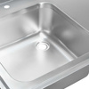 Zlew gastronomiczny spawany z komorą po lewej stronie i półką Mega-M 180x60x85 cm stal nierdzewna