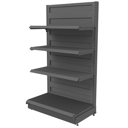 Regał sklepowy przyścienny Mega-M Basic H-165 cm L-103 cm G-50/3x40 cm (GC-58 cm) antracyt moduł bazowy N