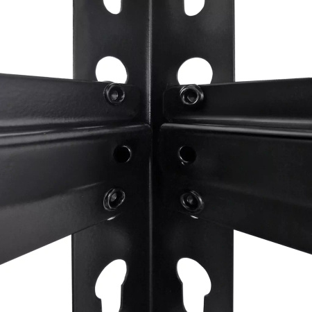 Regał magazynowy Mega-M Pro Loft H-180 cm L-120 cm G-45 cm 5 półek z MDF 6,2 mm okleina drewno (275kg) czarny N