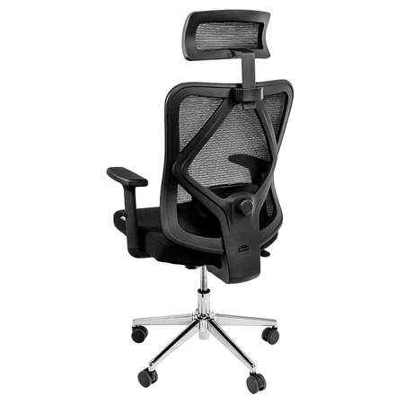 Fotel biurowy obrotowy FURVERO Eclipse BM/A3D/L3D/H2D/S czarny spełnia wymogi BHP