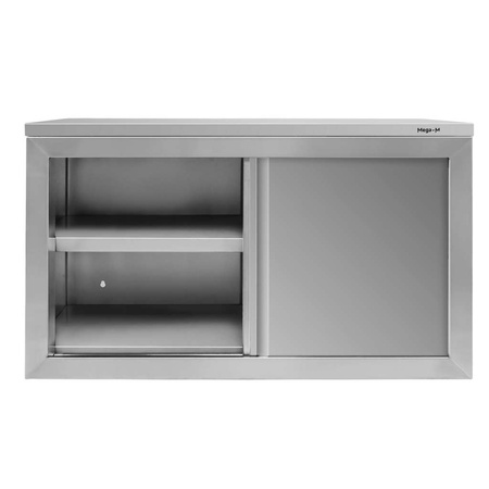 Szafka wisząca ze stali nierdzewnej z drzwiami przesuwnymi Mega-M S-100 cm G-40 cm H-60 cm N