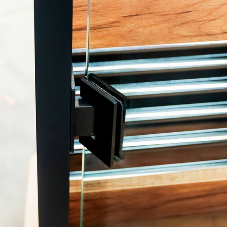 Regał na pieczywo z szybą Mega-M H-205 cm L-60 cm G-58 cm dąb kraft