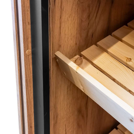 Regał na pieczywo otwarty Mega-M H-204 cm L-110 cm G-62 cm dąb kraft/czarny