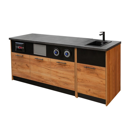 Szafka ze zlewem i baterią Mega-M H-90 cm L-54 cm G-60 cm dąb kraft N