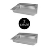 Pojemnik GN 2/1 ze stali nierdzewnej Mega-M 65x53x10 cm zestaw 2 szt.