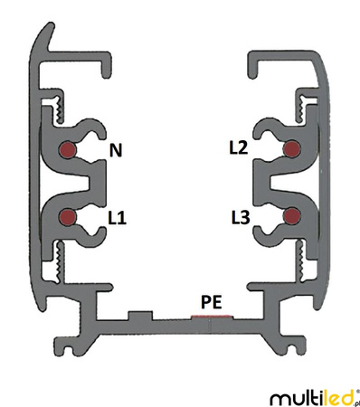 Szynoprzewód 3f – Biały – 1 metr + zawiesia + akcesoria MULTILED