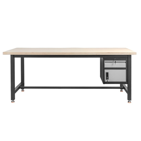 Szafka narzędziowa do stołów warsztatowych Mega-M 37x48.5x41.5 cm 1 szuflada 1 szafka grafitowa szary front