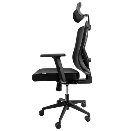 Fotel biurowy obrotowy FURVERO Eclipse BP/A3D/L3D/H2D/S czarny spełnia wymogi BHP