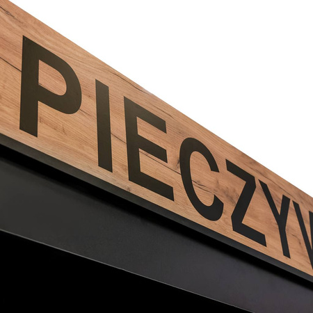 Regał na pieczywo Mega-M moduł otwarty H-244 cm L-247.5 cm G-60 cm dąb kraft / czarny N