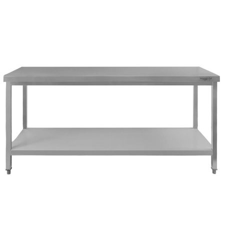 Stół ze stali nierdzewnej centralny z półką Mega-M S-160 cm G-60cm H-85 cm N