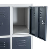 Szafka skrytkowa BHP Mega-M J-90/12 12 drzwiowa szara/ grafitowy front S-90 cm G-50 cm H-180 cm skręcana N