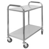 Wózek kelnerski ze stali nierdzewnej 2-półkowy Mega-M STANDARD S-75 cm G-40 cm H-90 cm N