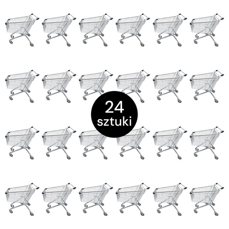 Wózek sklepowy zakupowy Mega-M Y 125L S-54 cm ZESTAW 24 szt