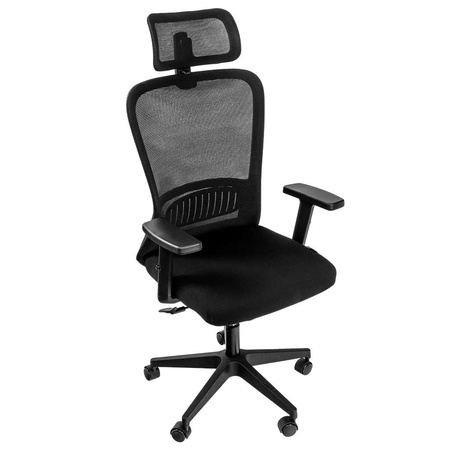 Fotel biurowy obrotowy FURVERO Norma BP/A1D/L1D/H1D czarny spełnia wymogi BHP