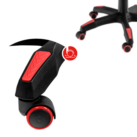 Fotel obrotowy gamingowy z podnóżkiem Mega-M eko skóra czarno-czerwony N