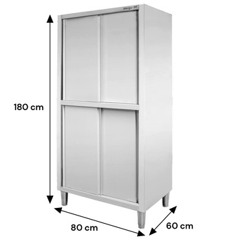 Szafa gastronomiczna przelotowa Mega-M 4-drzwiowa 80x60x180 cm stal nierdzewna