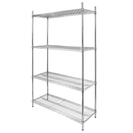 Regał gastronomiczny druciany chromowany Mega-M 4-półkowy 90x45x180 cm