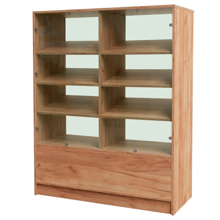 Witryna sklepowa na ciastka Mega-M H-152 cm L- 120 cm G- 50 cm dąb kraft