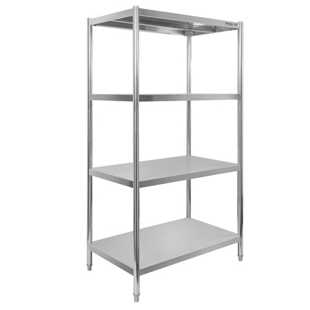 Regał ze stali nierdzewnej skręcany z 4 półkami Mega-M S-100 cm G-40 cm H-180 cm N