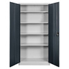 Szafa biurowa metalowa na dokumenty FURVERO W-101 S/G pełne drzwi S-90 cm G-40 cm H-185 cm szara grafitowy front