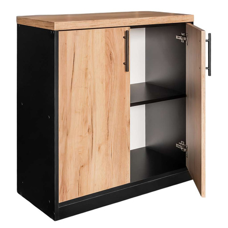 Szafka biurowa na segregatory Mega-M L-80 cm G-35 cm H-85cm dąb kraft/czarny