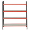 Regał metalowy magazynowy 4-półkowy Mega-M FORTIS H-240 cm L-267 cm G-60 cm moduł bazowy