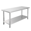 Stół ze stali nierdzewnej centralny z półką Mega-M STANDARD S-160 cm G-60 cm H-85 cm N