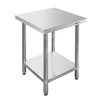 Stół ze stali nierdzewnej centralny z półką Mega-M STANDARD S-60 cm G-60 cm H-85 cm N