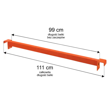 Belka poprzeczna Mega-M HL G-110 cm trawers 5cm na lico pomarańczowy N
