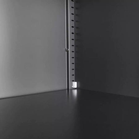 Szafa biurowa metalowa Mega-M WENUS W-07 na dokumenty przeszklone drzwi grafitowa / szary front S- 90 cm G- 40 cm H-185 cm skręcana N
