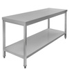 Stół ze stali nierdzewnej centralny z półką Mega-M S-150 cm G-70cm H-85 cm N