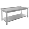 Stół gastronomiczny ze stali nierdzewnej spawany przyścienny z półką Mega-M 200x60x85 cm