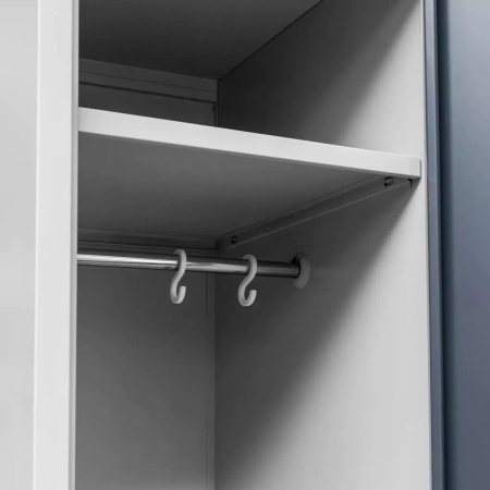 Szafka ubraniowa BHP Mega-M J-80 2 drzwiowa szara/ grafitowy front  S-80 cm G-50 cm H-180 cm skręcana N