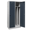 Szafka ubraniowa BHP Mega-M J-80 2 drzwiowa z przegrodami szara/ grafitowy front S-80 cm G-50 cm H-180 cm skręcana N
