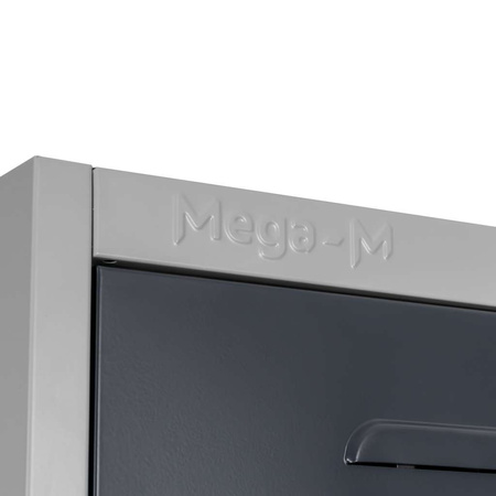 Szafka ubraniowa skrytkowa BHP Mega-M J-40/2 2 drzwiowa szara/ grafitowy front S-40 cm G-50 cm H-180 cm skręcana N