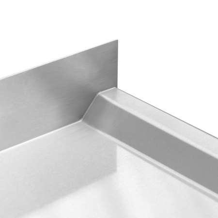 Zlew gastronomiczny spawany z komorą po lewej stronie i półką Mega-M 120x60x85 cm stal nierdzewna