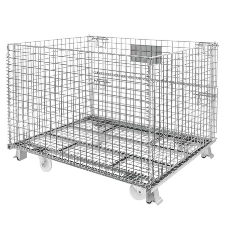 Pojemnik siatkowy gitterbox z kołami Mega-M 120x100x89 cm kosz metalowy składany
