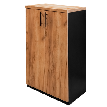 Szafka biurowa na segregatory Mega-M L-70 cm G-35 cm H-120 cm dąb kraft/czarny